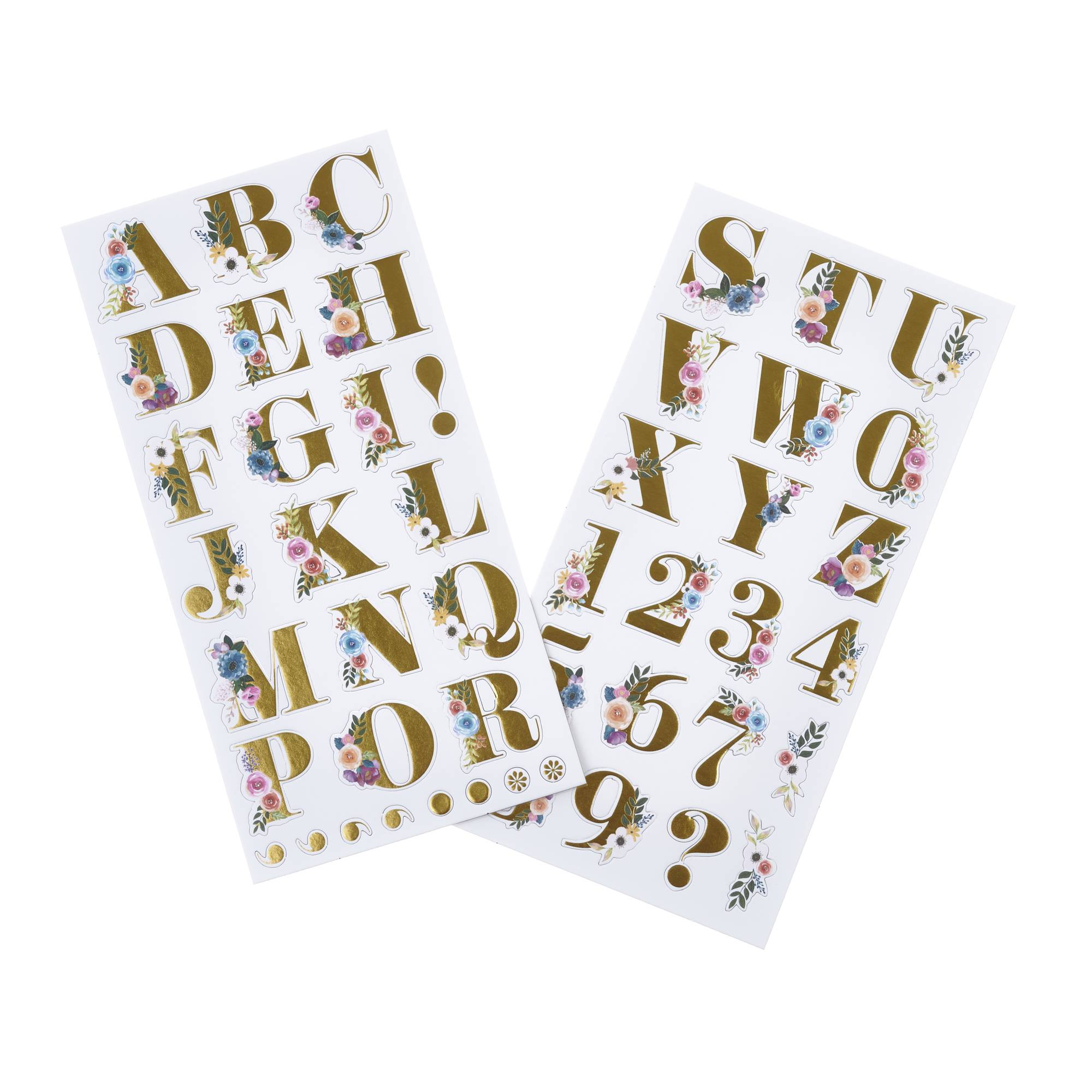 Floral Alphabet Chipboard Stickers 48 Pieces Hobbycraft