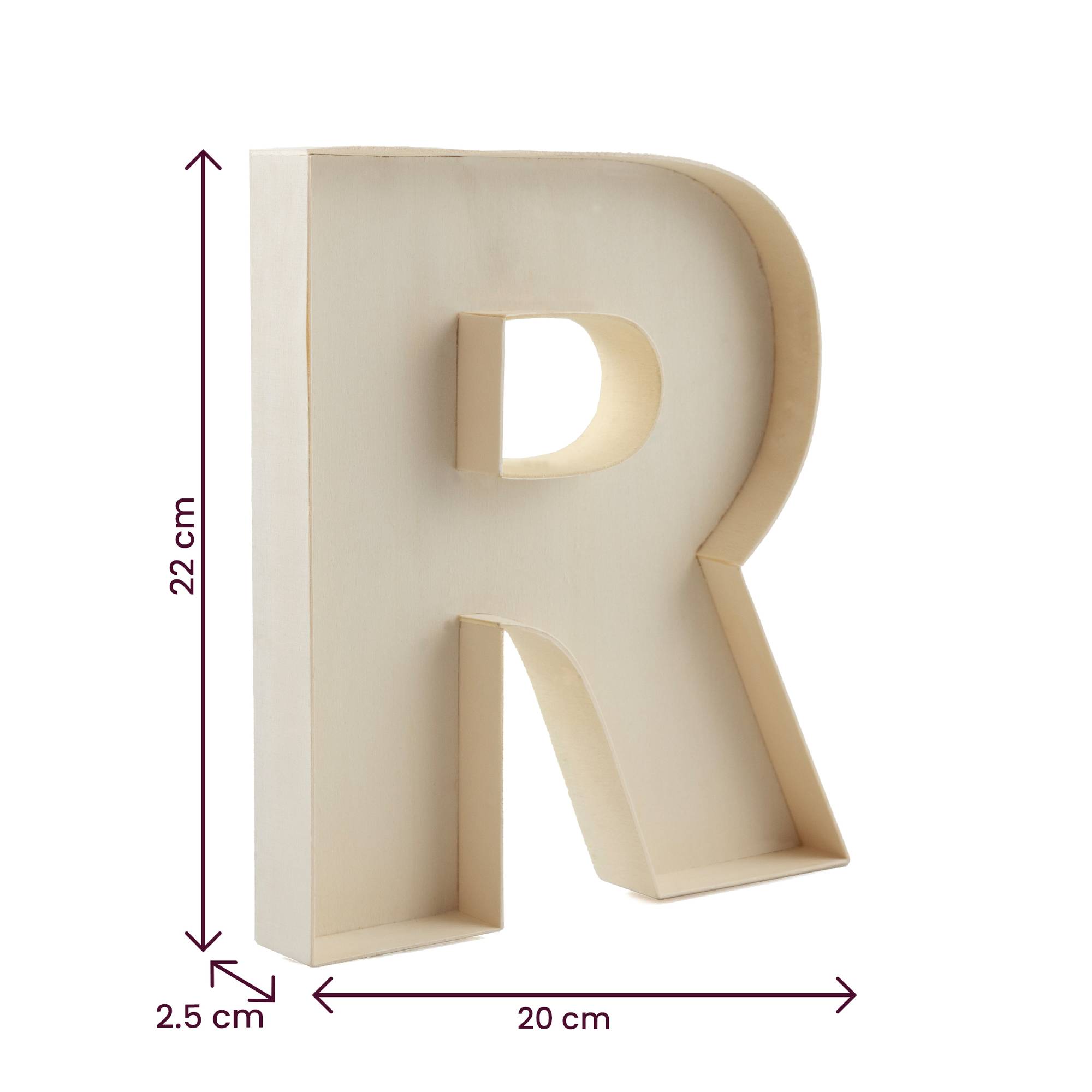 Wooden Fillable Letter R 22cm image number 4