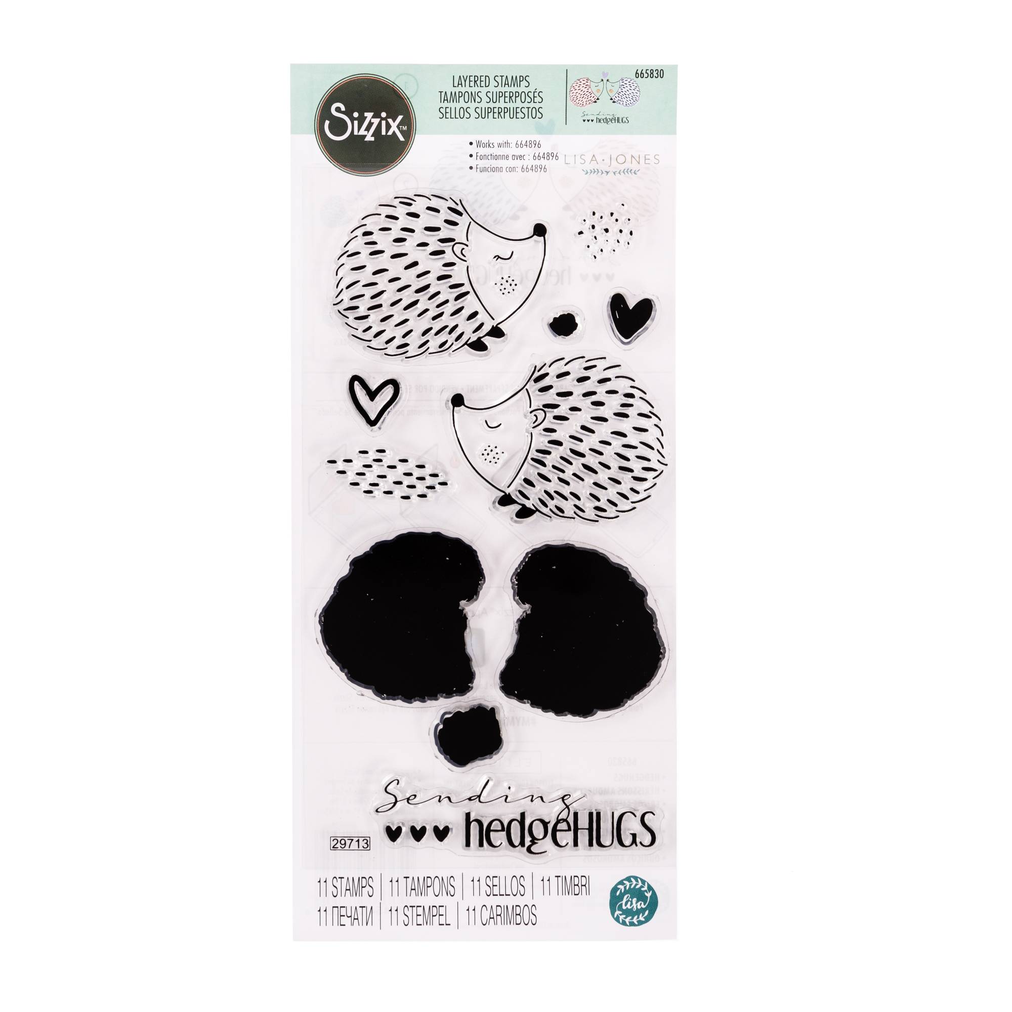 Sizzix Hedgehugs Layered Stamp Set 10 Pieces Hobbycraft