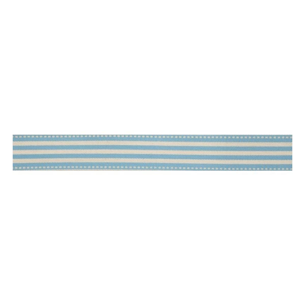 Blue Stripe Cotton Ribbon 15mm x 5m | Hobbycraft