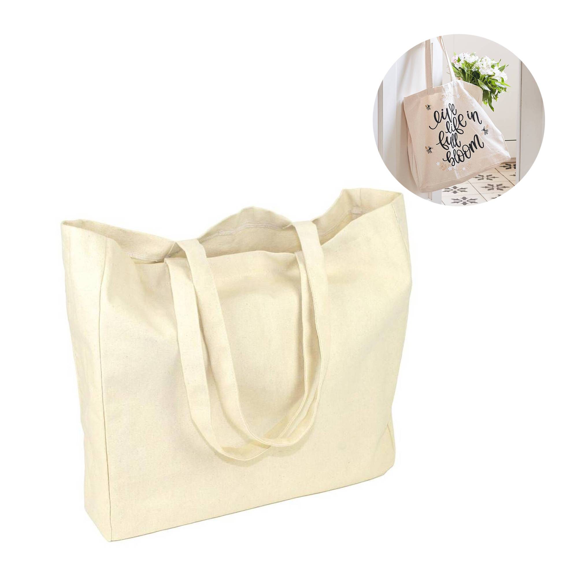 Amazon.com: (12 Pack) 1 Dozen - Heavy Cotton Canvas Tote Bag (White) :  Clothing, Shoes & Jewelry