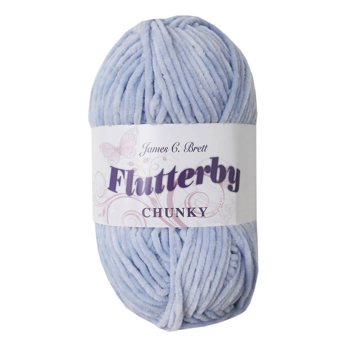 James C Brett Blue Flutterby Chunky Yarn 100g Hobbycraft