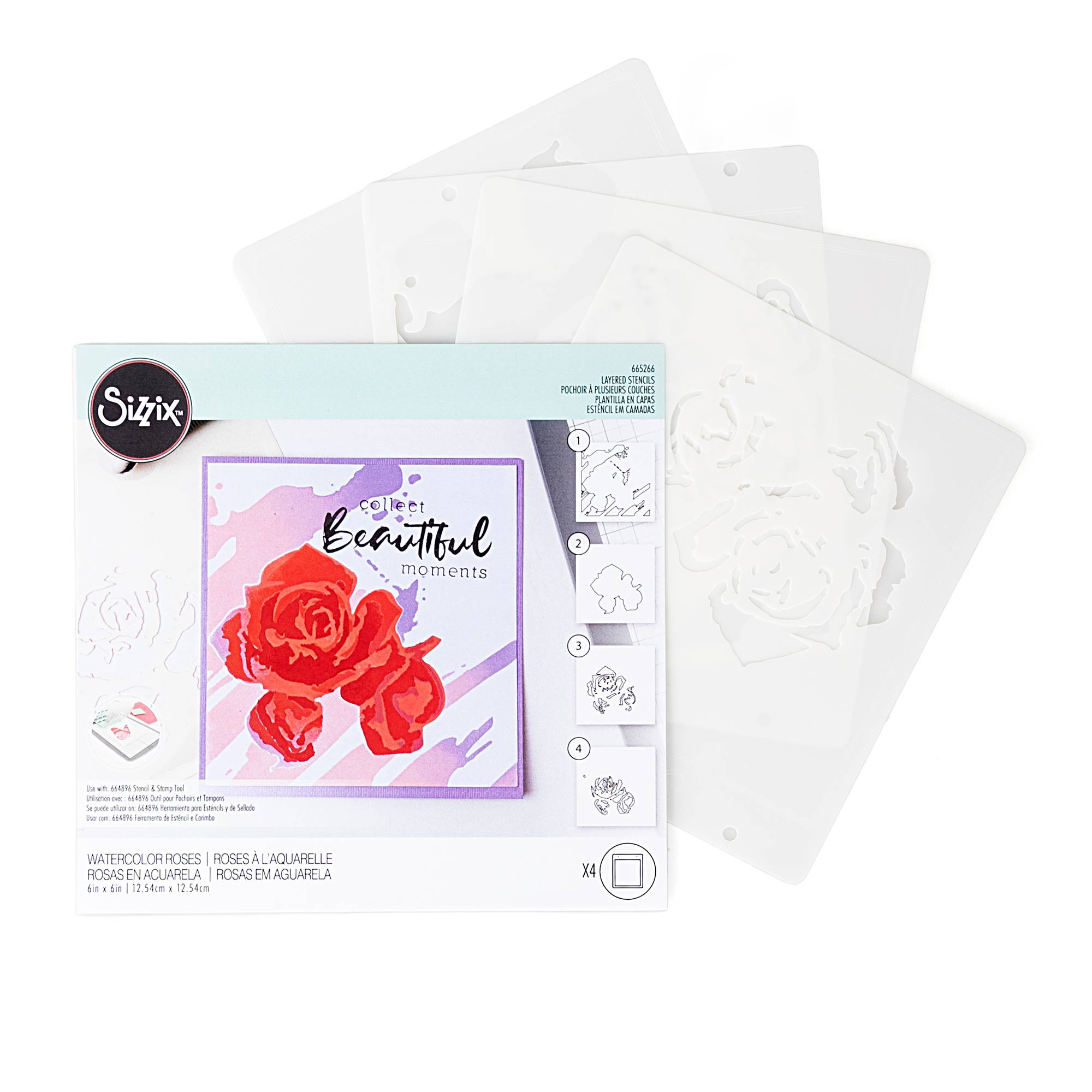 Buy Sizzix Watercolour Roses Layered Stencil Set 4 Pack for GBP 21.00 |  Hobbycraft UK