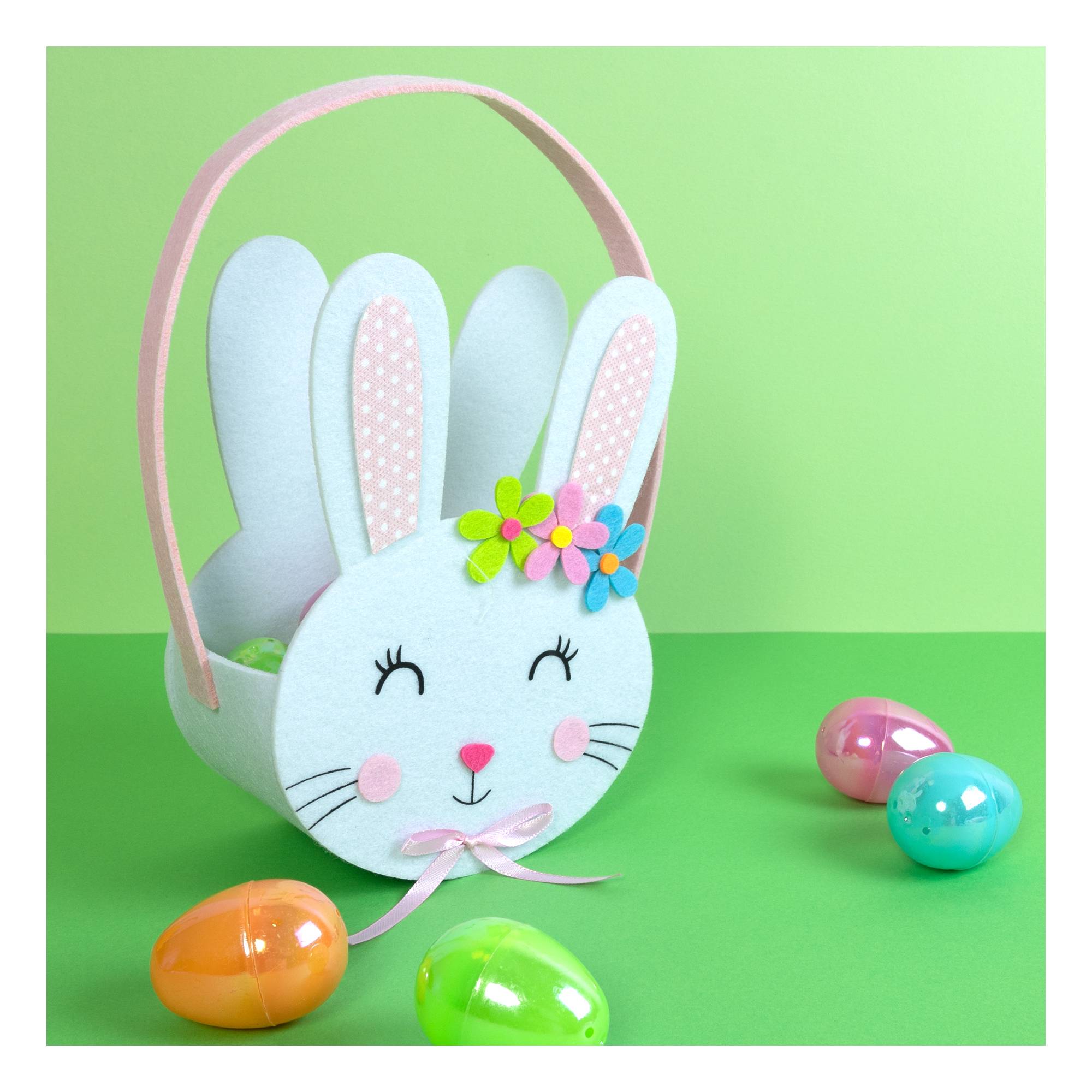 White Bunny Felt Bucket 32cm x 7.5cm | Hobbycraft