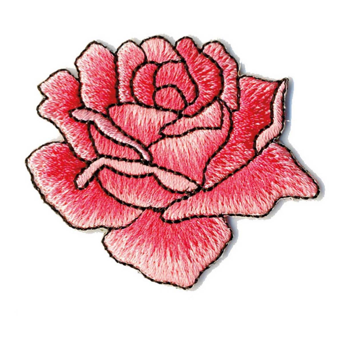 Pink Rose Iron On Patch 4cm X 45cm Hobbycraft