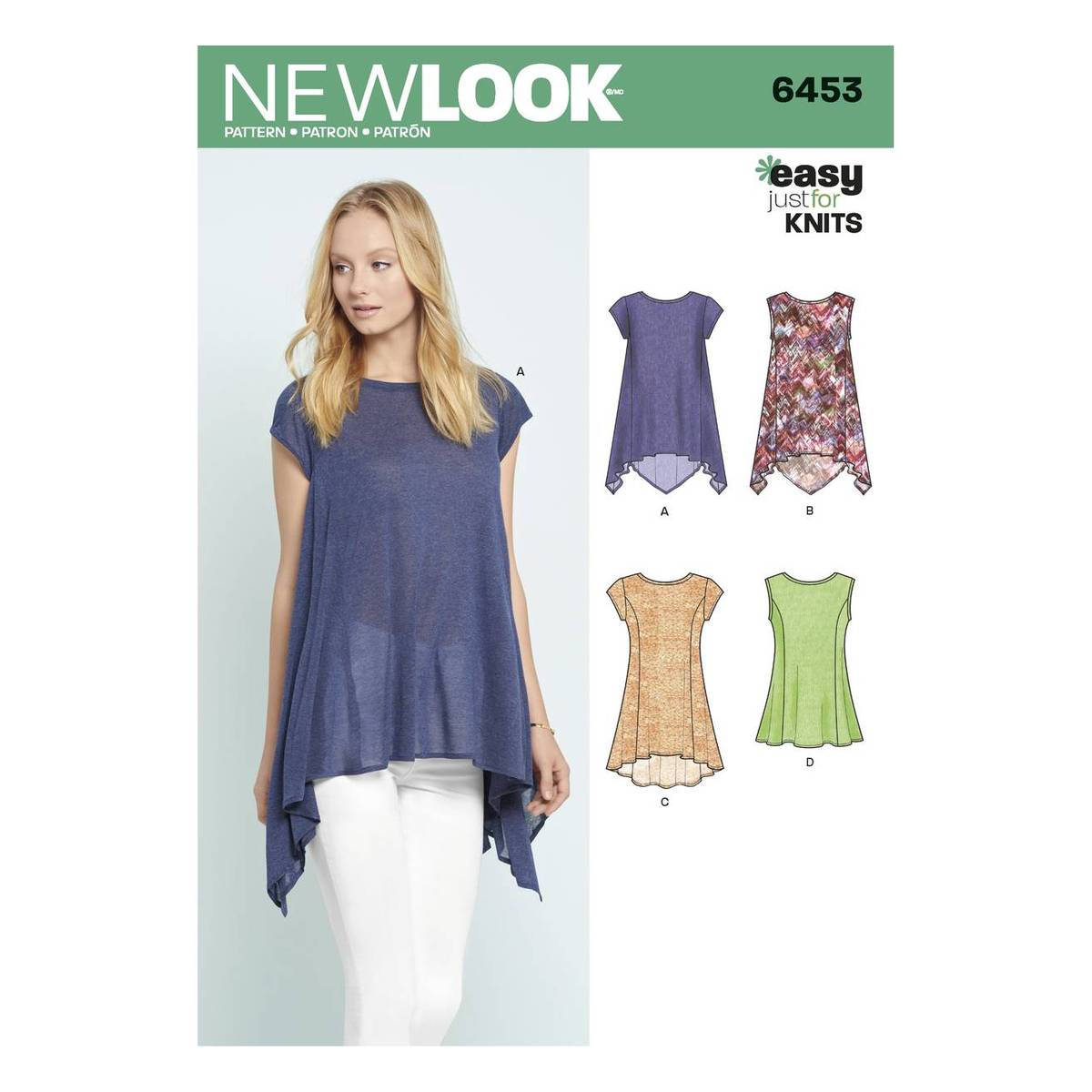 New Look Women's Knit Tops Sewing Pattern 6453 | Hobbycraft
