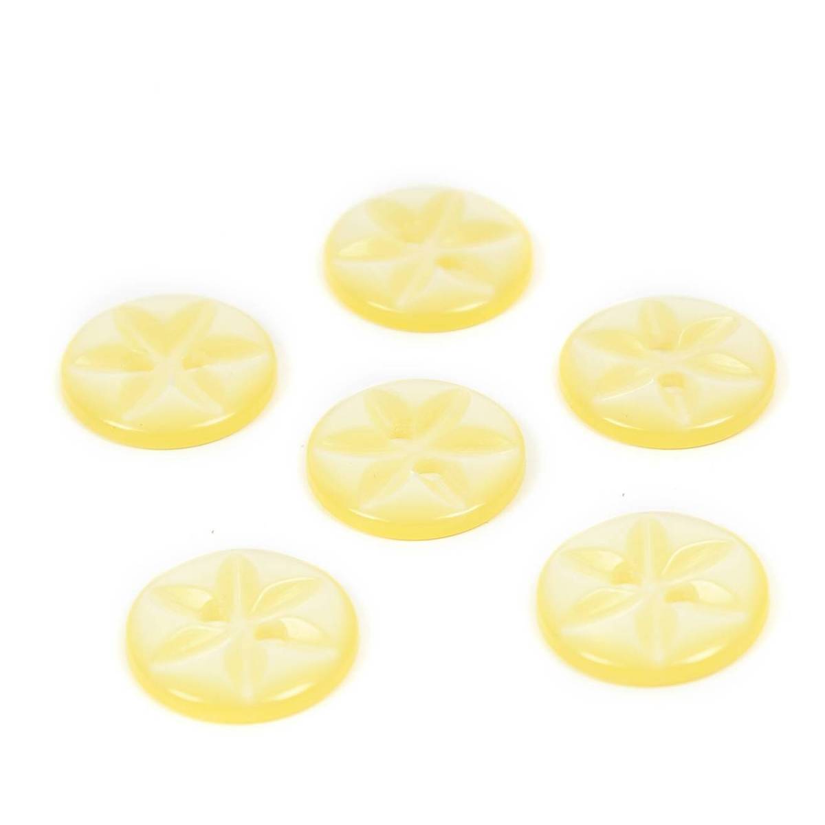 Hemline Yellow Novelty Star Button 5 Pack