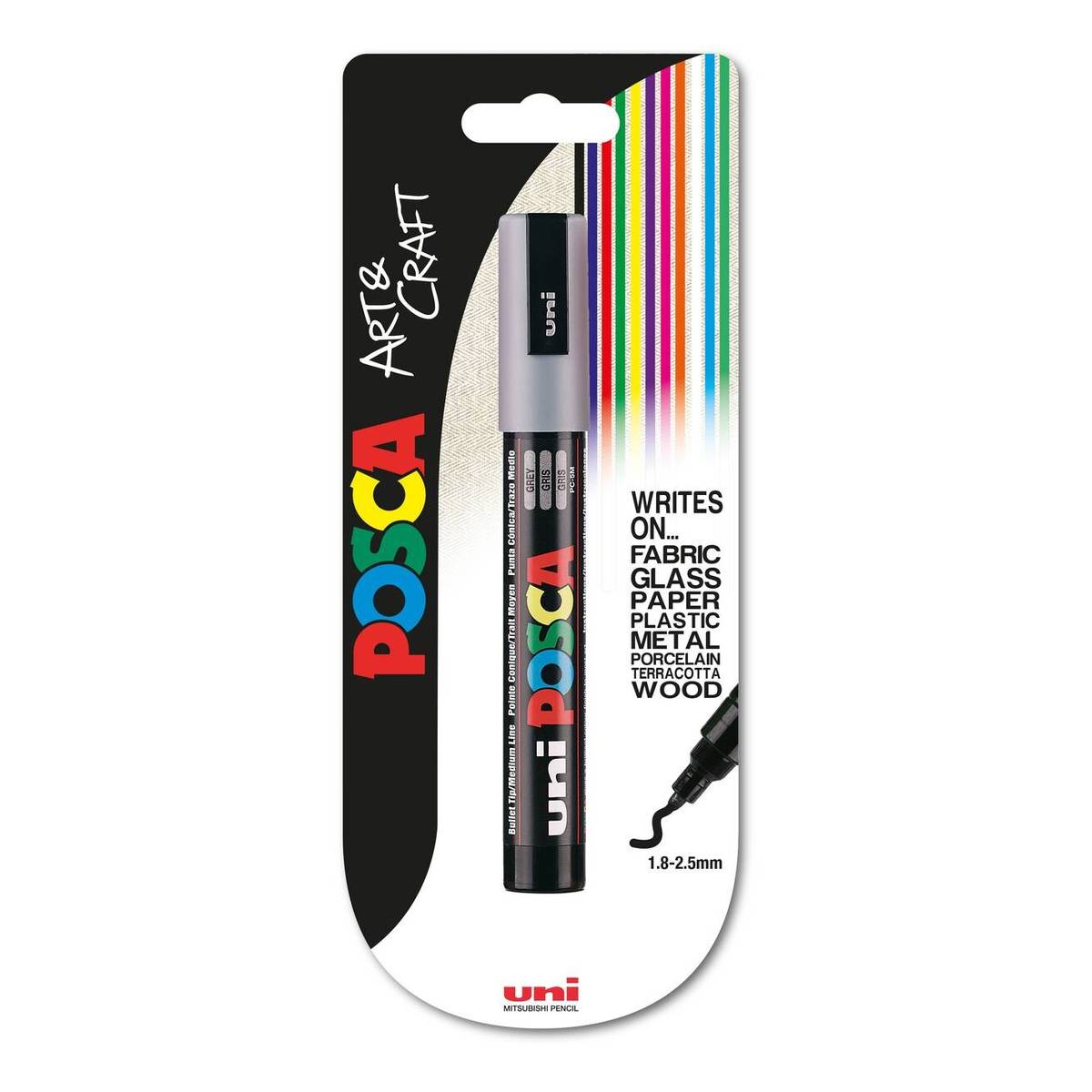 Uni Posca PC-5M Colour Paint Marker Pens 2.5mm Medium Bullet Tip Nib Writes  on Any Surface Glass Metal Wood Plastic Fabric 
