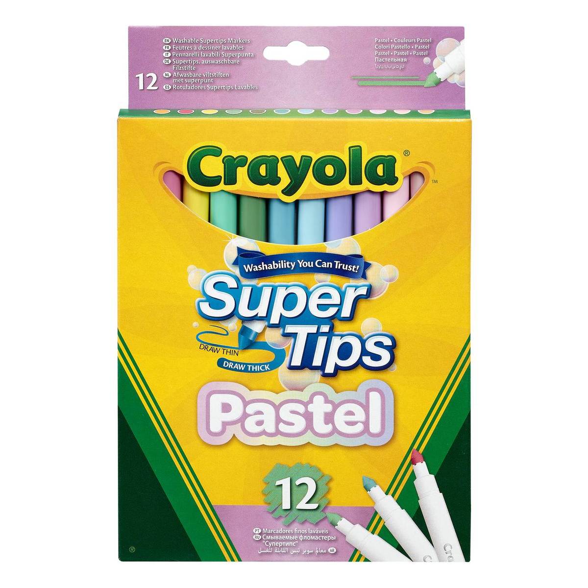 NEW Crayola SuperTips Washable Felt Tip Colouring Pens - Pack of