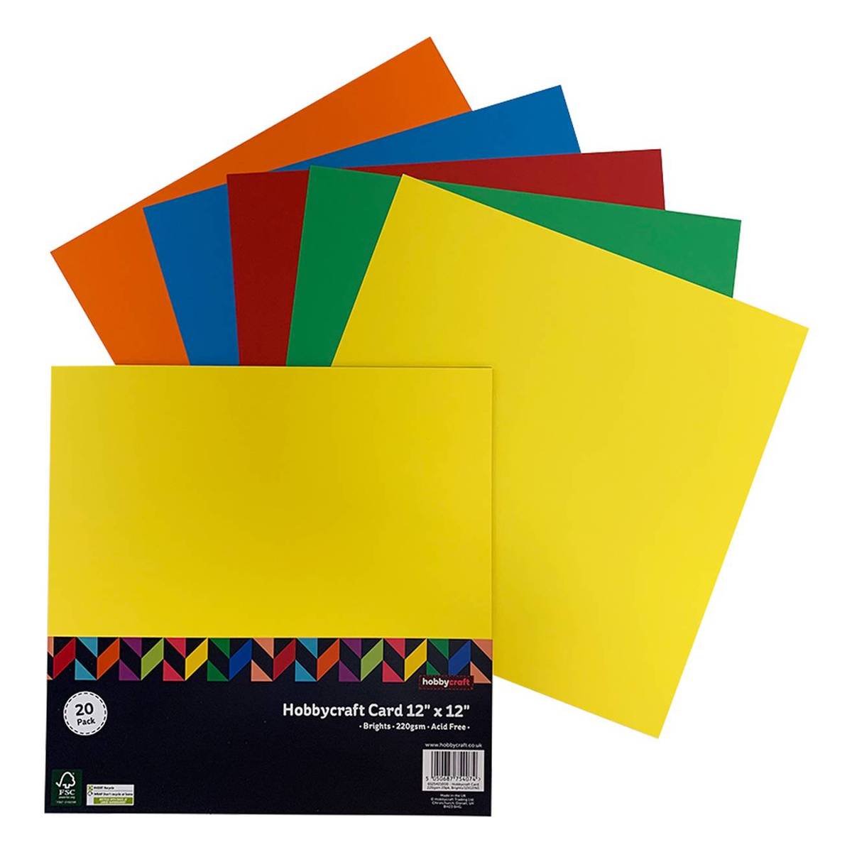 Bright Card 12 x 12 Inches 20 Pack | Hobbycraft