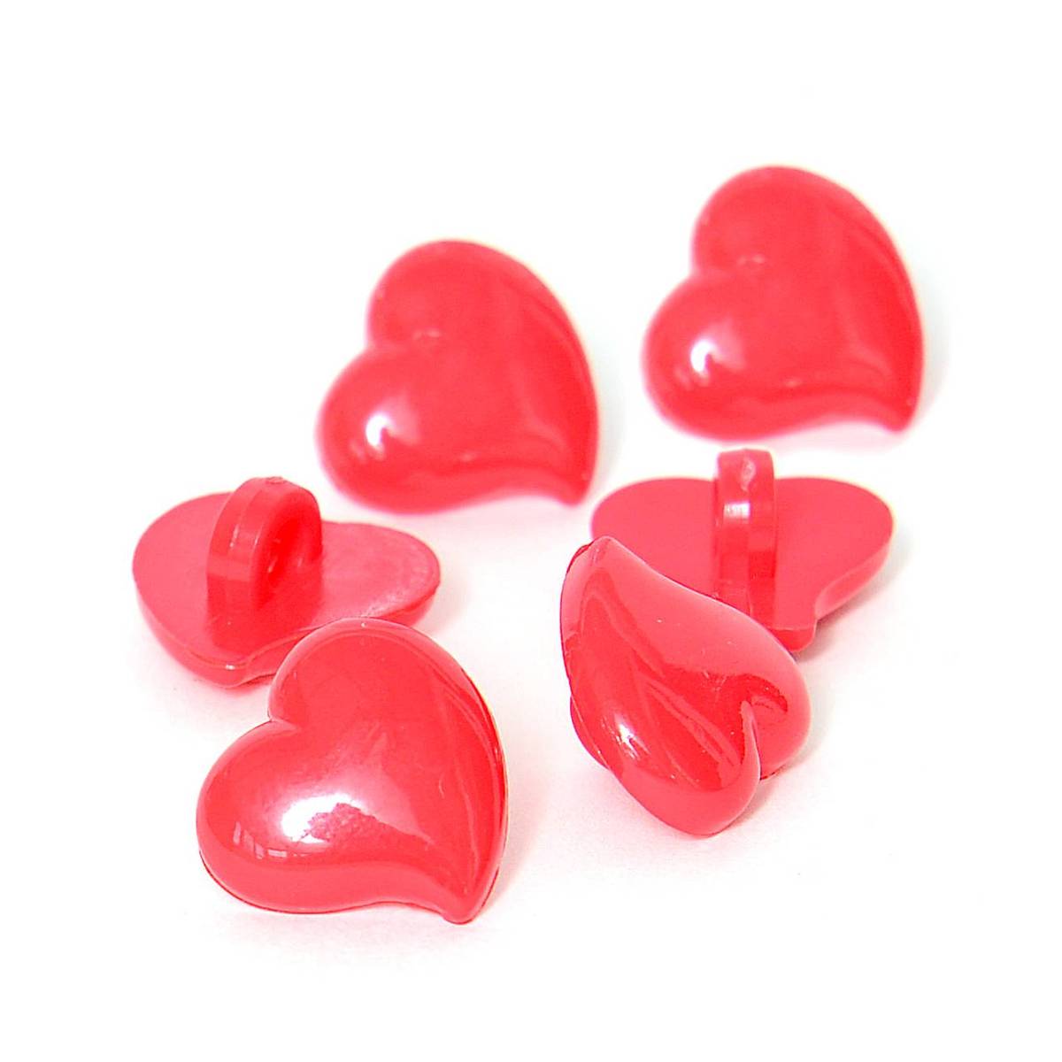 Hemline Red Novelty Hearts Button 6 Pack | Hobbycraft