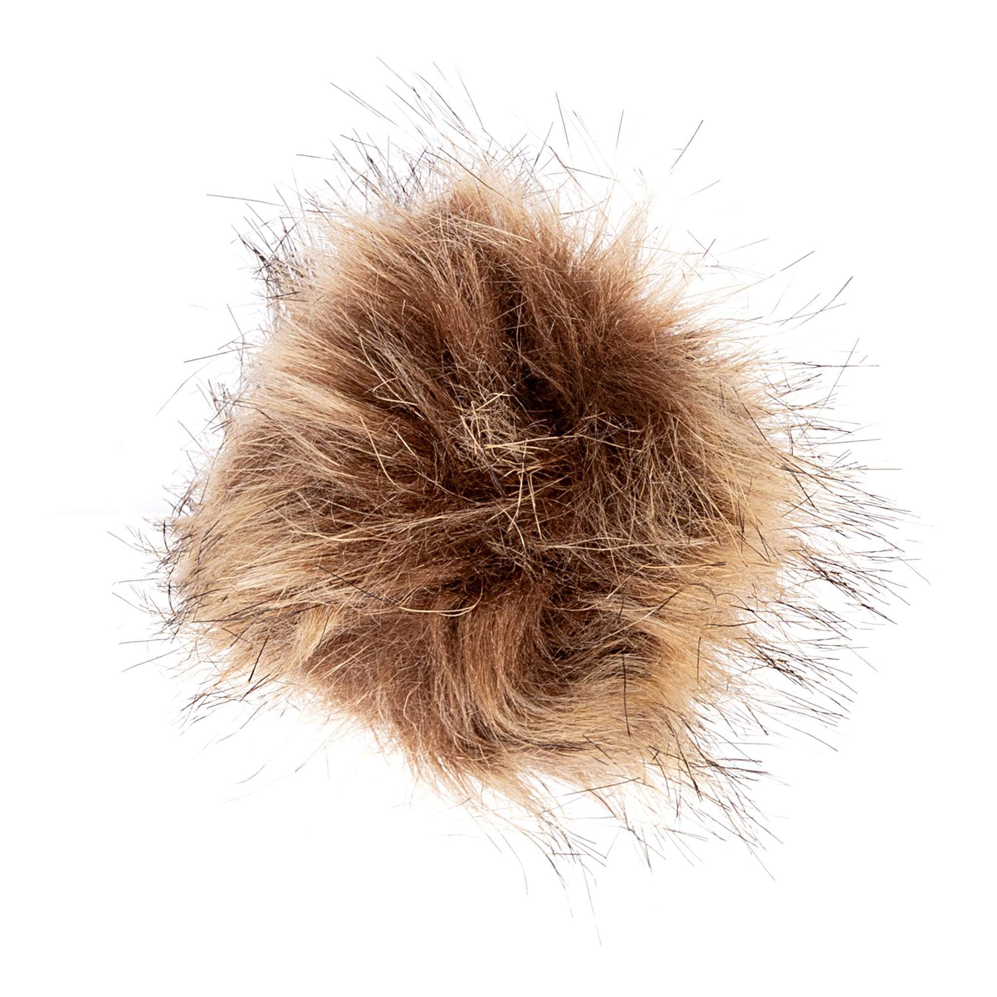 Spinrite Faux Fur Pom Pom, Brown Muskrat