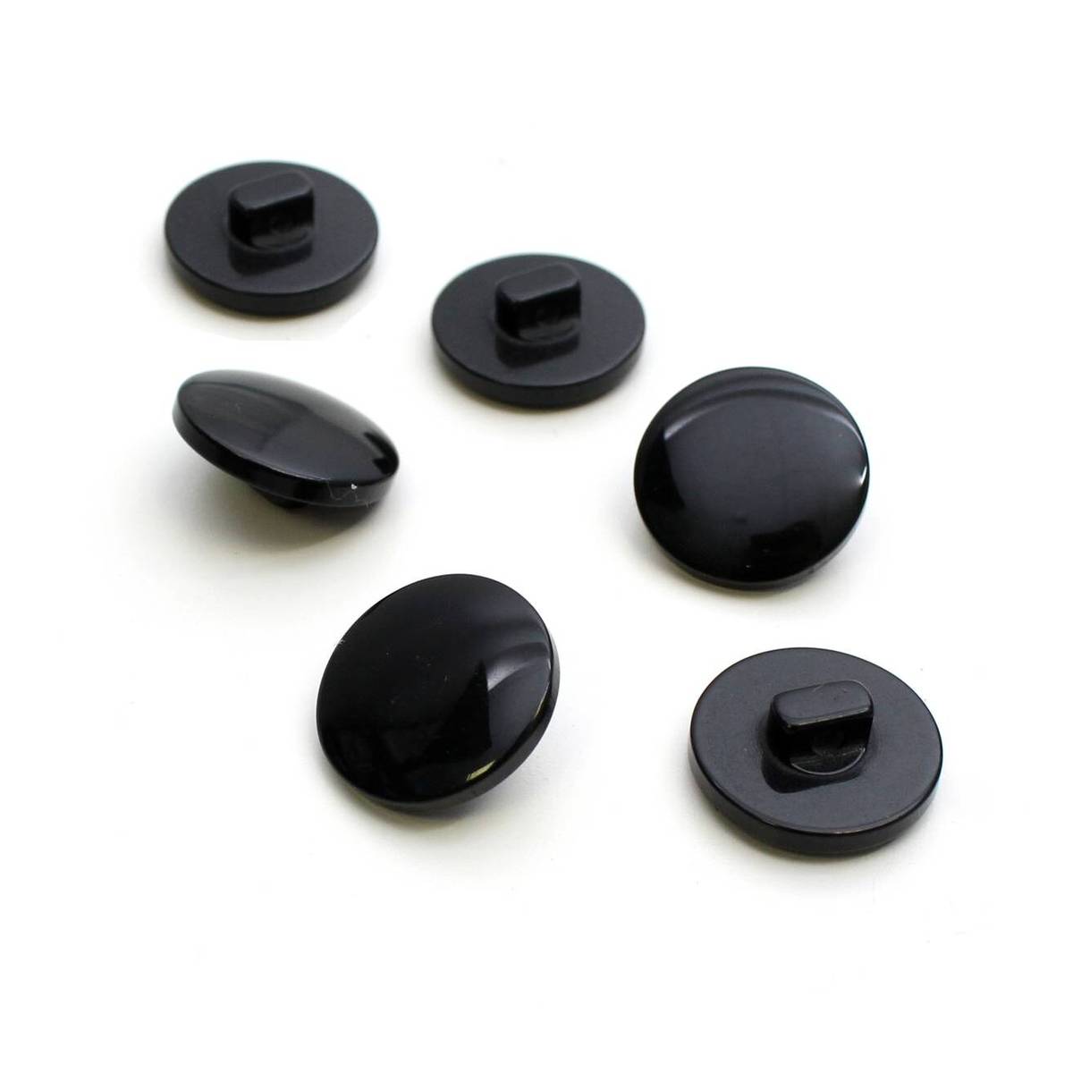 Hemline Black Basic Knitwear Button 8 Pack