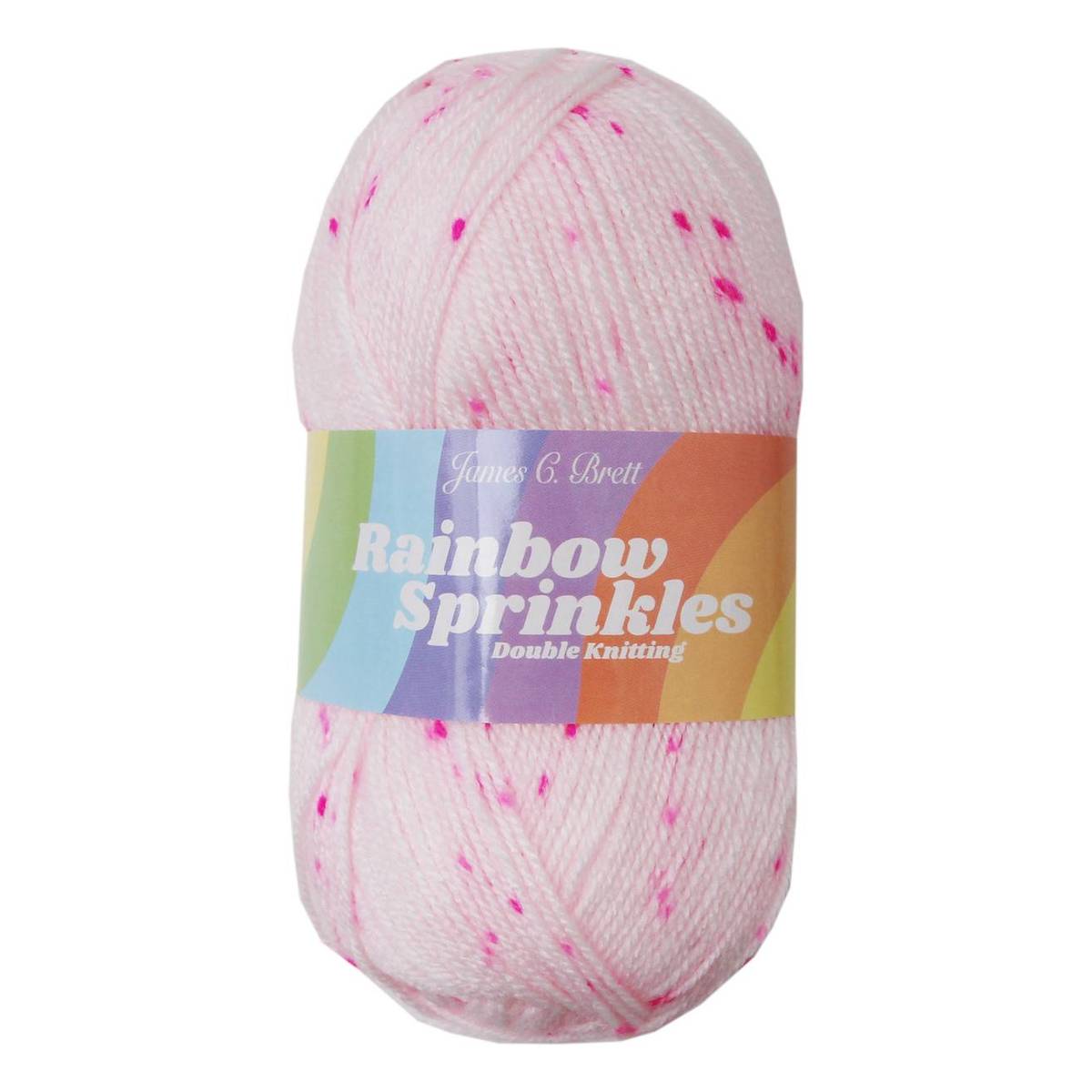 James C Brett Pink Spot Print Rainbow Sprinkles Yarn 100g | Hobbycraft