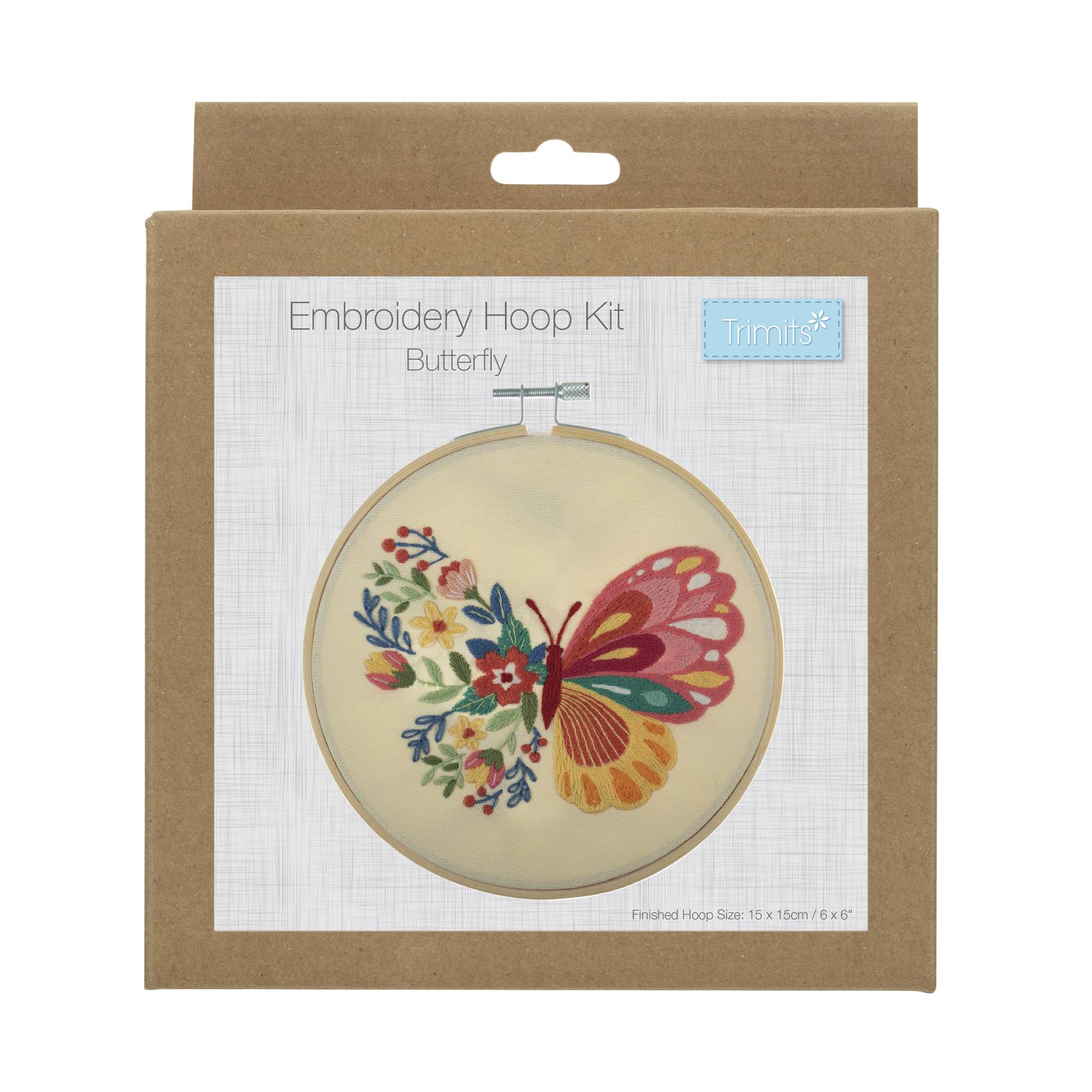 Trimits Butterfly Embroidery Hoop Kit